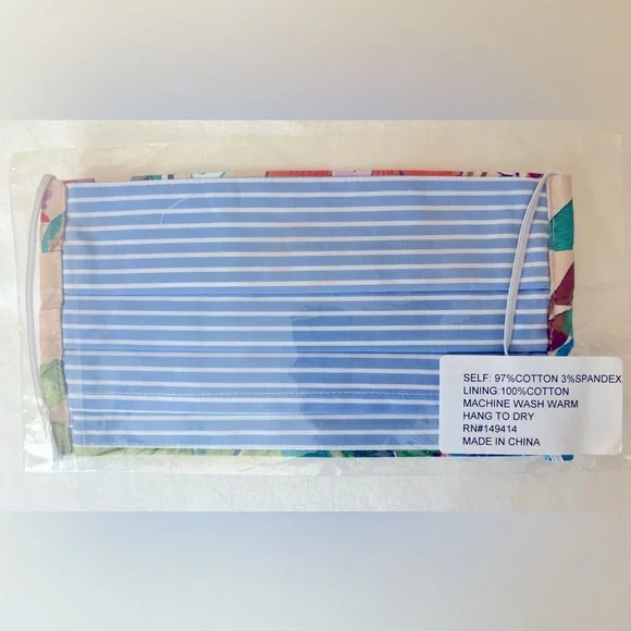 Johnny Was Face Masks New in Sealed Packages O/S Multi Colored Floral set of 2 - Picture 4 of 6